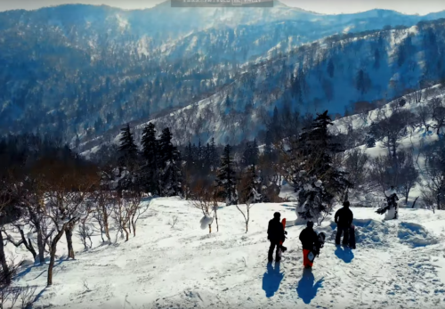 北海道２月の雪山ドローン映像